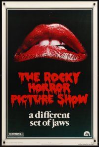 9k611 ROCKY HORROR PICTURE SHOW style A 1sh R80s by Tim Curry, a different set of jaws!