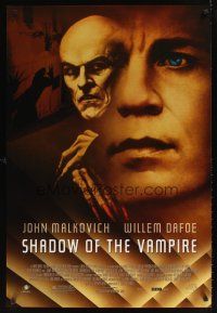 9k636 SHADOW OF THE VAMPIRE 1sh '00 art of John Malkovich as F.W. Murnau, Willem Dafoe!
