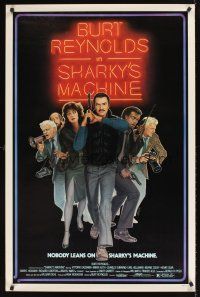 9k641 SHARKY'S MACHINE 1sh '81 Burt Reynolds, Vittorio Gassman, great Lettick neon sign image!