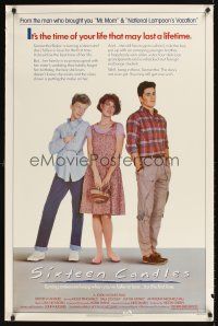 9k652 SIXTEEN CANDLES 1sh '84 Molly Ringwald, Anthony Michael Hall, directed by John Hughes!
