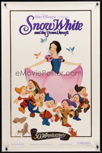 9k654 SNOW WHITE & THE SEVEN DWARFS foil 1sh R87 Walt Disney animated cartoon fantasy classic!