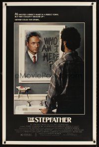 9k682 STEPFATHER 1sh '86 psycho killer Terry O'Quinn at mirror wondering, Who am I here!