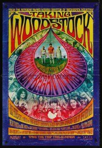 9k700 TAKING WOODSTOCK advance DS 1sh '09 Ang Lee, cool psychedelic design & art!