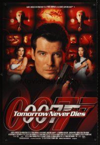 9k729 TOMORROW NEVER DIES 1sh '97 Pierce Brosnan as Bond, Michelle Yeoh, sexy Teri Hatcher!