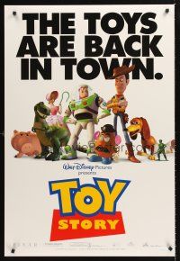9k733 TOY STORY DS 1sh '95 Disney & Pixar cartoon, great image of Buzz, Woody & cast!