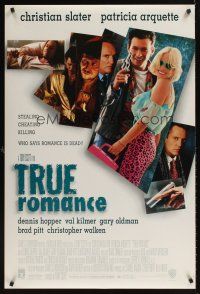 9k742 TRUE ROMANCE DS 1sh '93 Christian Slater, Patricia Arquette, written by Quentin Tarantino!