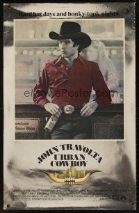 9k755 URBAN COWBOY foil 1sh '80 great image of John Travolta in cowboy hat with Lone Star beer!