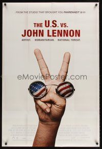 9k747 U.S. VS. JOHN LENNON int'l DS 1sh '06 John & Yoko Ono, cool image of glasses & peace sign!