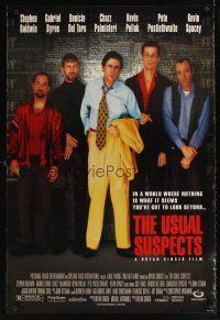 9k757 USUAL SUSPECTS DS 1sh '95 Kevin Spacey covering watch, Baldwin, Byrne, Palminteri, Singer