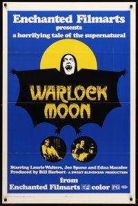 9k771 WARLOCK MOON 1sh '75 Laurie Walters in a horrifying tale of the supernatural!