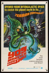 9k803 YOG: MONSTER FROM SPACE 1sh '71 it was spewed from intergalactic space to clutch Earth!