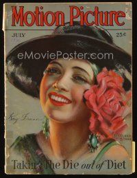 9m133 MOTION PICTURE magazine July 1930 art of beautiful smiling Kay Francis by Marland Stone!
