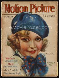 9m129 MOTION PICTURE magazine March 1930 great art portrait of Alice White by Marland Stone!
