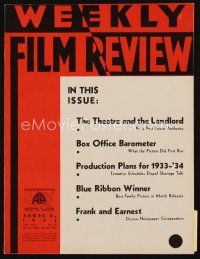 9m085 WEEKLY FILM REVIEW exhibitor magazine April 6, 1933 RCA Victor Photophone has the best sound!