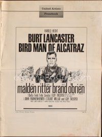 9m251 BIRDMAN OF ALCATRAZ pressbook '62 Burt Lancaster in John Frankenheimer's prison classic!