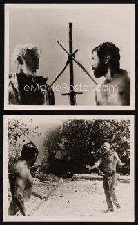 9p014 HELL IN THE PACIFIC 2 Swedish 8x10 stills '68 lost soldiers Lee Marvin & Toshiro Mifune!