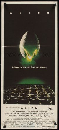 9p443 ALIEN Aust daybill '79 Ridley Scott outer space sci-fi monster classic, cool egg image!