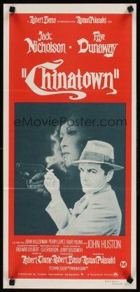 9p558 CHINATOWN Aust daybill R70s art of smoking Jack Nicholson & Faye Dunaway, Roman Polanski!