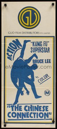 9p559 FISTS OF FURY Aust daybill R70s art of kung fu master Bruce Lee, Tang Shan Da Xiong