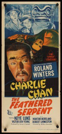 9p623 FEATHERED SERPENT Aust daybill '50 Roland Winters as Charlie Chan in desert, Keye Luke!
