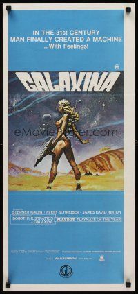 9p643 GALAXINA Aust daybill '80 great sci-fi art of sexy Dorothy Stratten by Robert Tanenbaum!