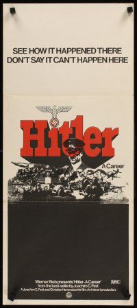 9p687 HITLER A CAREER Aust daybill '77 Hitler - eine Karriere, Der Fuhrer giving Nazi salute!