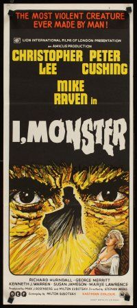 9p701 I, MONSTER Aust daybill '71 Christopher Lee & Peter Cushing in a Dr. Jekyll & Mr. Hyde story!