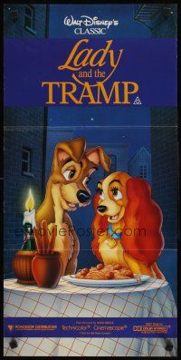 9p744 LADY & THE TRAMP Aust daybill R80s Walt Disney romantic canine dog classic cartoon!