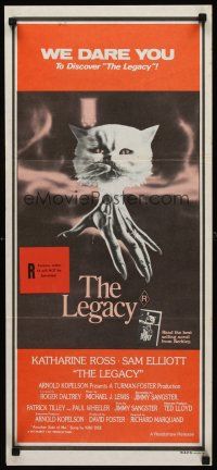 9p754 LEGACY Aust daybill '79 Katharine Ross, Sam Elliot, wild spooky cat artwork!