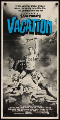 9p802 NATIONAL LAMPOON'S VACATION Aust daybill '83 sexy exaggerated art of Chase by Boris Vallejo!