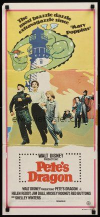 9p821 PETE'S DRAGON Aust daybill '77 Walt Disney, Helen Reddy, colorful art of cast w/Pete!