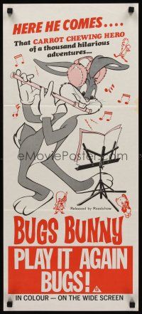 9p823 PLAY IT AGAIN BUGS Aust daybill '70s Looney Tunes, Bugs Bunny, Road Runner, Porky Pig, & Sam!
