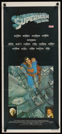 9p901 SUPERMAN Aust daybill '78 comic book hero Christopher Reeve, Gene Hackman, Marlon Brando!