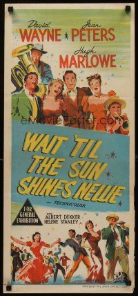9p965 WAIT 'TIL THE SUN SHINES, NELLIE Aust daybill '52 David Wayne, Jean Peters, Hugh Marlowe!