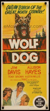 9p984 WOLF DOG Aust daybill '58 Allison Hayes, Prince the German Shepherd dog!