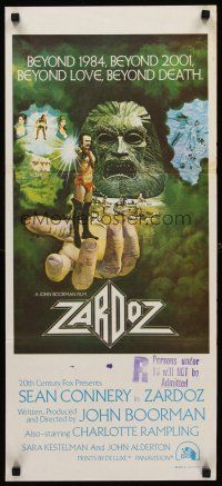 9p999 ZARDOZ Aust daybill '74 fantasy art of Sean Connery, beyond love, beyond death!