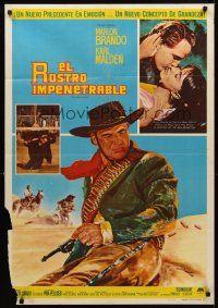 9p050 ONE EYED JACKS Mexican poster '59 art of star & director Marlon Brando with gun & bandolier!