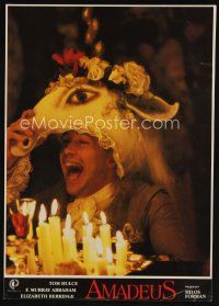 9p076 AMADEUS Spanish LC '84 Milos Foreman, Mozart biography, cool image of Tom Hulce!