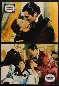 9p335 GONE WITH THE WIND 8 German LCs R70s Clark Gable, Vivien Leigh, Howard, all-time classic!