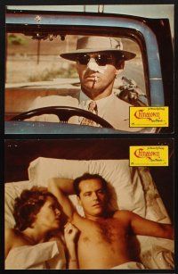 9p313 CHINATOWN 11 German LCs '74 images of Jack Nicholson & Faye Dunaway, Roman Polansk, Huston!