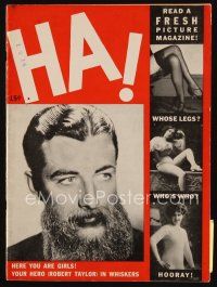 9s081 HA! vol 1 no 1 magazine 1940 Mad Magazine forerunner, wacky Robert Taylor with a beard!
