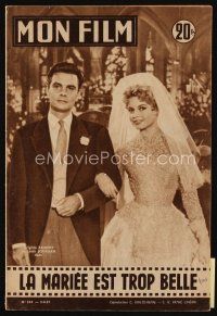 9s152 MON FILM French magazine April 3, 1957 bride Brigitte Bardot & groom Louis Jourdan!