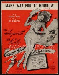 9s415 COVER GIRL sheet music '44 sexiest full-length Rita Hayworth, Make Way For To-Morrow!