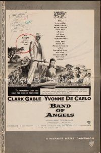 9s314 BAND OF ANGELS pressbook '57 Clark Gable buys beautiful slave mistress Yvonne De Carlo!