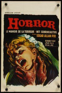 9t614 BLANCHEVILLE MONSTER Belgian '63 Edgar Allan Poe, cool art of killer's victim!