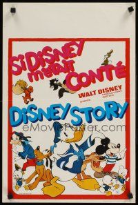 9t643 DISNEY STORY Belgian '80s art of Disney characters Donald Duck, Goofy, Mickey Mouse!