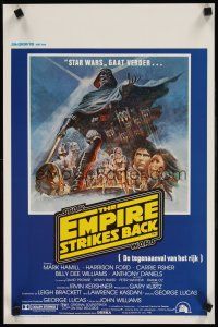9t651 EMPIRE STRIKES BACK Belgian '80 George Lucas sci-fi classic, cool artwork by Tom Jung!