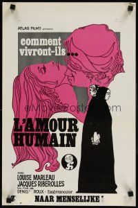 9t796 VIRGIN LOVERS Belgian '70 L'Amour Humain, Jacques Riberolles, Louise Marleau, nunsploitation!