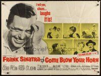 9t122 COME BLOW YOUR HORN British quad '63 close up of laughing Frank Sinatra, from Simon's play!