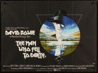 9t144 MAN WHO FELL TO EARTH British quad '76 Nicolas Roeg, David Bowie close up profile!